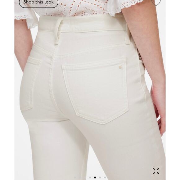 Madewell Pure White Mid-Rise Kick Out Crop Jeans Size‎ 27 - Picture 5 of 12